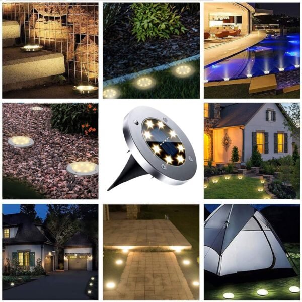 Solar Ground Lights, Waterproof Solar Garden Lights, Upgraded Outdoor Garden Waterproof Bright in-Ground Light, Landscape Lighting for Pathway,Yard,Deck,Lawn,Patio,Walkway (12 Pack Warm Light)