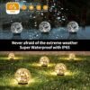Solar Globe Lights Outdoor Waterproof-Solar Balls Garden-Cracked Glass Ball Solar Lights Outdoor-Solar Orbs Outside-Outdoor Decorations Patio & Yard Lawn Backyard Decor
