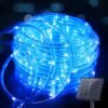 Solar Rope Lights, 39FT 100LED Outdoor Solar String Lights, IP65 Waterproof Solar Powered Fairy Lights with 8 Lighting Modes for Party Garden Yard Home Holiday Tree Decoration, Warm White