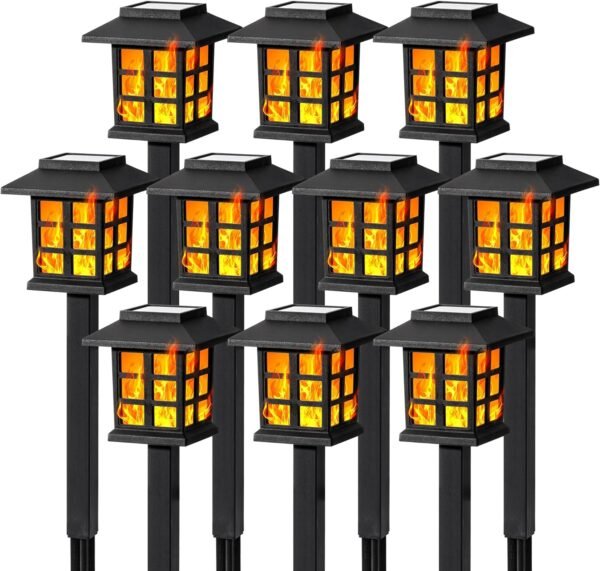 Solar Outdoor Lights,12 Pack LED Solar Lights Outdoor Waterproof, Solar Walkway Lights Maintain 10 Hours of Lighting for Your Garden, Landscape, Path, Yard, Patio, Driveway
