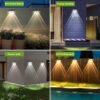Solar Fence Lights Outdoor - 2700/4000/6000K 3 Mode, Waterproof LED, Fence Light Solar Powered for Outside, Backyard/Railing/Step/Patio/Wall and Home Improvement(8 Pack)