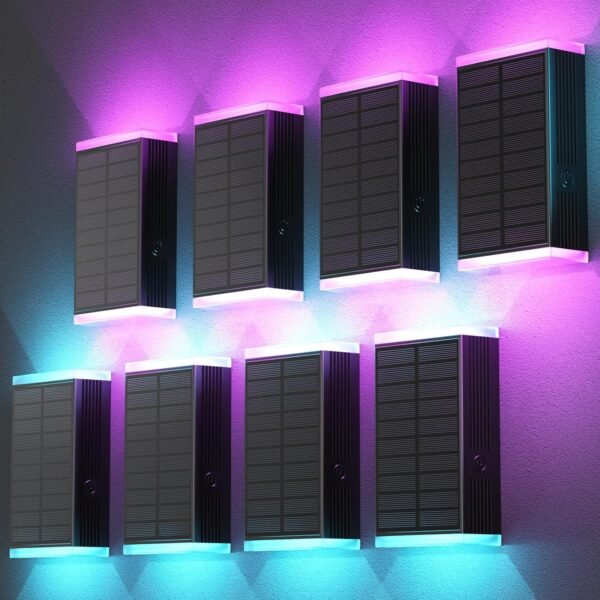 Solar Wall Light Outdoor,3000/4000/6000K 3 Modes Dusk to Dawn Lighting Wall Sconce IP67 Waterproof Up and Down Solar Lights Outdoor for House, Garage, Porch,Doorway (2 Pack)