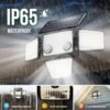 Solar Outdoor Lights - 3000LM 188 LED Motion Sensor Outdoor Lights, 4 Heads Security Light,IP65 Waterproof, Easy Install,270°Wide Angle Flood Wall Light with 3 Modes for Backyard Yard (2 Pack)