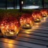 Solar Globe Lights Outdoor Waterproof-Solar Balls Garden-Cracked Glass Ball Solar Lights Outdoor-Solar Orbs Outside-Outdoor Decorations Patio & Yard Lawn Backyard Decor