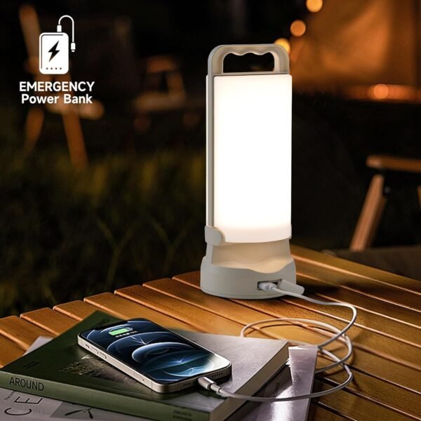 Camping Lantern LED Solar Lights, Rechargeable Waterproof Outdoor Camping Essentials, Dimmable Lanterns for Power Outages, Camp Gear, Emergency, Indoor