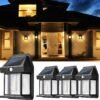 Solar Wall Lights Outdoor, Dusk to Dawn Motion Sensor Lights Waterproof, 2 Pack Motion Sensor Solar Porch Lights with 3 Modes, for Patio, Garage, Shed