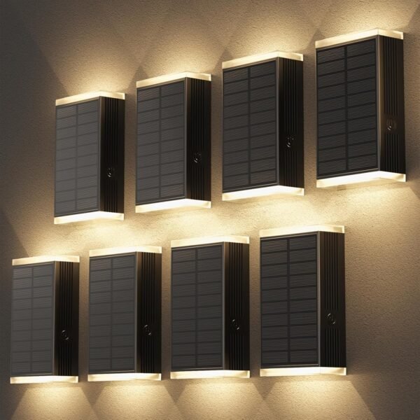 Solar Wall Light Outdoor,3000/4000/6000K 3 Modes Dusk to Dawn Lighting Wall Sconce IP67 Waterproof Up and Down Solar Lights Outdoor for House, Garage, Porch,Doorway (2 Pack)