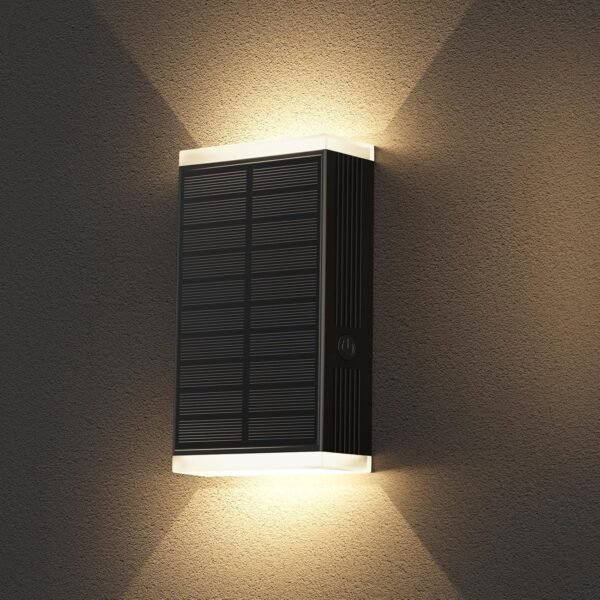 Solar Wall Light Outdoor,3000/4000/6000K 3 Modes Dusk to Dawn Lighting Wall Sconce IP67 Waterproof Up and Down Solar Lights Outdoor for House, Garage, Porch,Doorway (2 Pack)