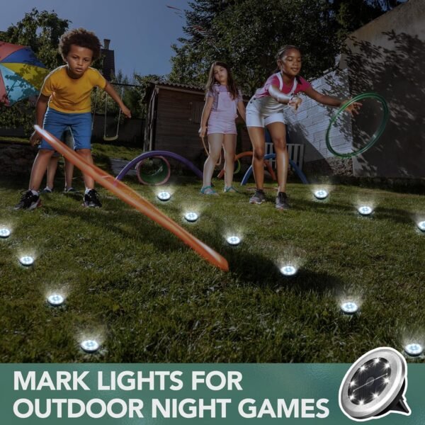 Mini Solar Ground Lights, 10 Pack Solar Lights Outdoor Waterproof, Pathway Lights Solar Powered, Solar Garden Light, Landscape Lighting for Yard Driveway Walkway (Cool White)