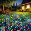 Garden Decor Outdoor Lights 120LED 2Pack, Solar Garden Lights for Christmas Outside Fairy Firework Decorative,Solar Powered for Yard Pathway Flowerbed Planter Balcony Patio Decor (Warm White