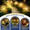 Garden Decor Outdoor Lights 120LED 2Pack, Solar Garden Lights for Christmas Outside Fairy Firework Decorative,Solar Powered for Yard Pathway Flowerbed Planter Balcony Patio Decor (Warm White