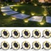10 Pack Solar Ground Lights Outdoor Waterproof, Solar Powered Pathway Lights, Landscape Lighting for Garden Walkway Driveway Backyard Decor (Cool White)
