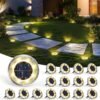 10 Pack Solar Ground Lights Outdoor Waterproof, Solar Powered Pathway Lights, Landscape Lighting for Garden Walkway Driveway Backyard Decor (Cool White)