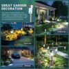 Solar Lights Outdoor Waterproof, 12 Pack, Stainless Steel LED Solar Garden Lights for Patio, Lawn, Yard and Landscape, Cold White